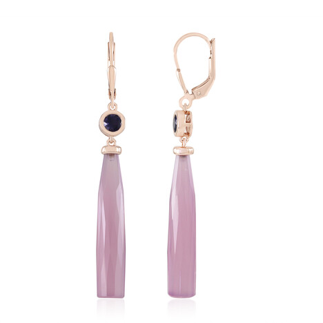 Pendientes en plata con Calcedonia lavanda (KM by Juwelo)