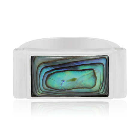 Zilveren ring met een Abalone schelp (MONOSONO COLLECTION)