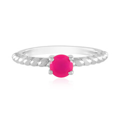 Pinkfarbener Chalzedon-Silberring