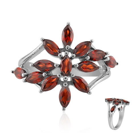 Mosambik-Granat-Silberring