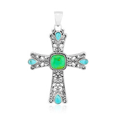 Zilveren hanger met een Groene Kingman Mohave Turkoois (Faszination Türkis)