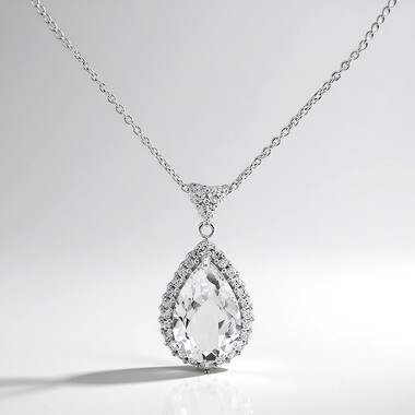 Collier en argent et Topaze blanche