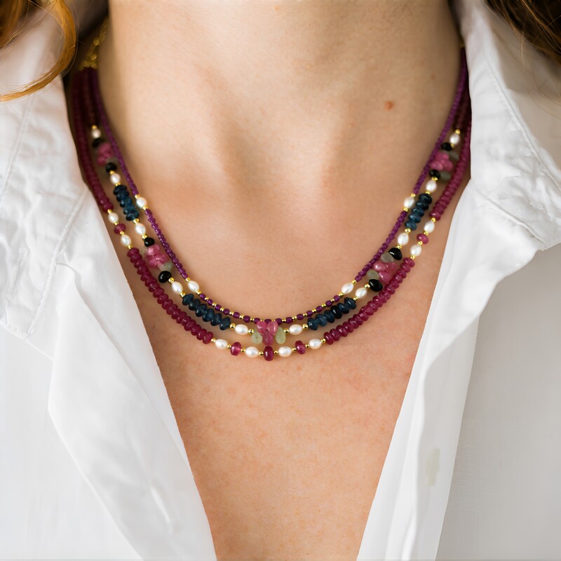 Collier en argent et Topaze bleu de Londres (Riya)