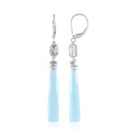 9K Aqua Chalcedony Gold Earrings (KM by Juwelo)