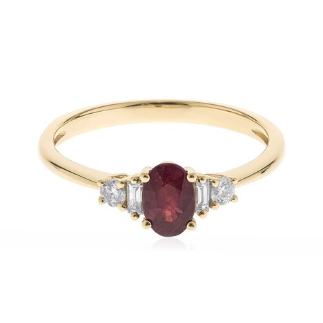 Anillo en oro con Rubí de Mozambique AAA (CIRARI)