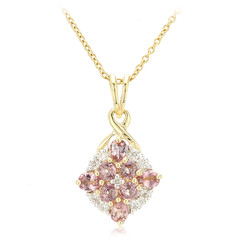 Gouden halsketting met Onverhitte Padparadscha Saffieren (AMAYANI)