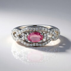 Anello in argento con Tormalina Rosa Nigeriana