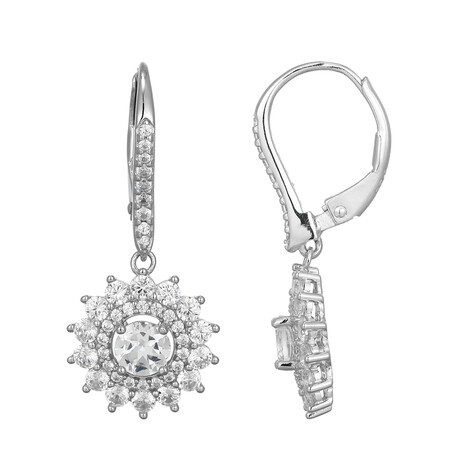 Orecchini in argento con Topazio Bianco