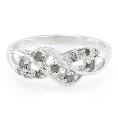 Zilveren ring met Fancy diamanten