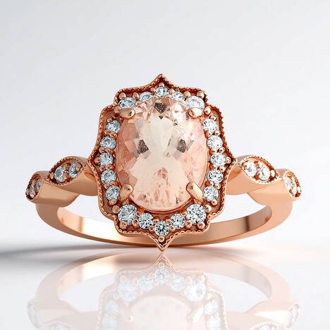 Bague en argent et Morganite du Brésil