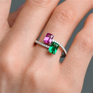 18K AAA Zambian Emerald Gold Ring (CIRARI)