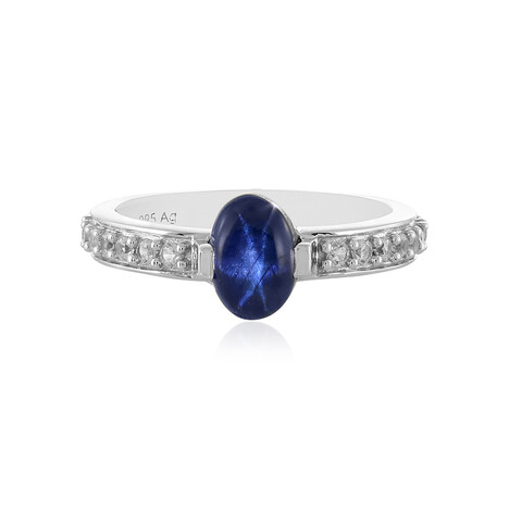 Anello in argento con Zaffiro Stellato Blu