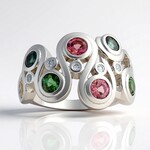 Anello in argento con Tormalina Rosa Brasiliana (Pallanova)