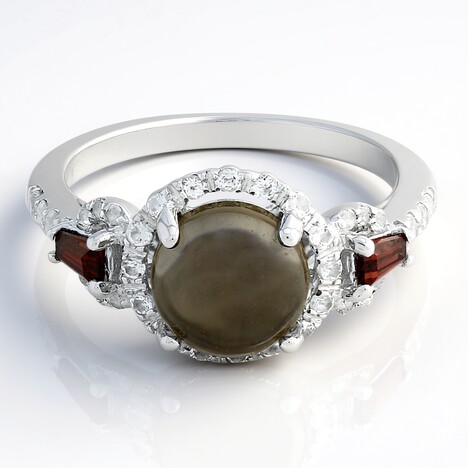 Anello in argento con Quarzo Fumè