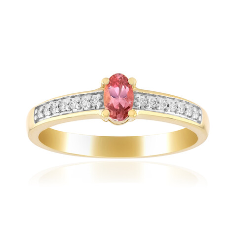 Gouden ring met een Padparadscha saffier