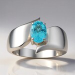 Anello in argento con Apatite Blu (Pallanova)