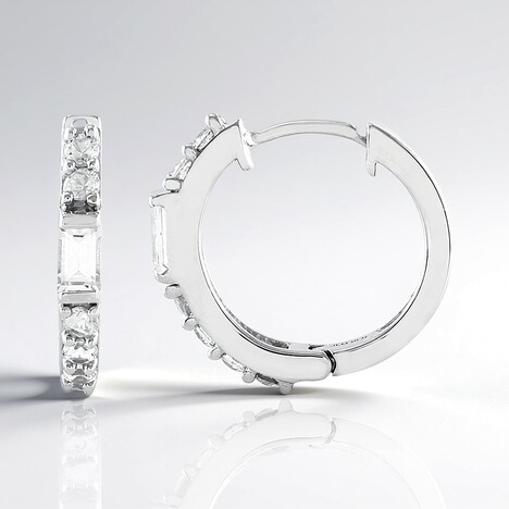 Orecchini in argento con Zaffiro Bianco (Adela Silber)