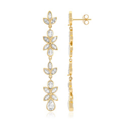 Pendientes en plata con Topacio blanco