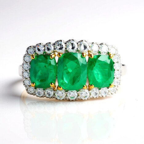 Anello in argento con Smeraldo pozzo D8 (Gems en Vogue)