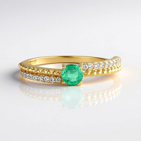 Anello in argento con Smeraldo Russo (Adela Silber)