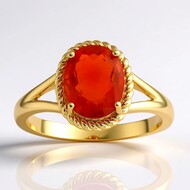 Gouden ring met een AAA Mexicaanse vuur opaal