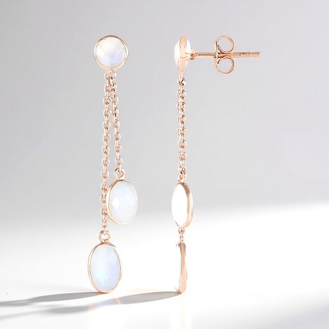 Orecchini in argento con Pietra di Luna Blu