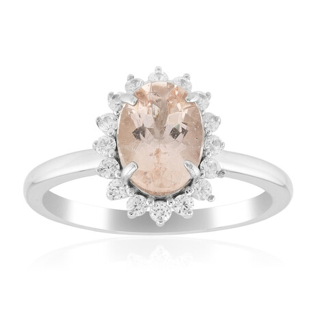 Bague en argent et Morganite du Brésil