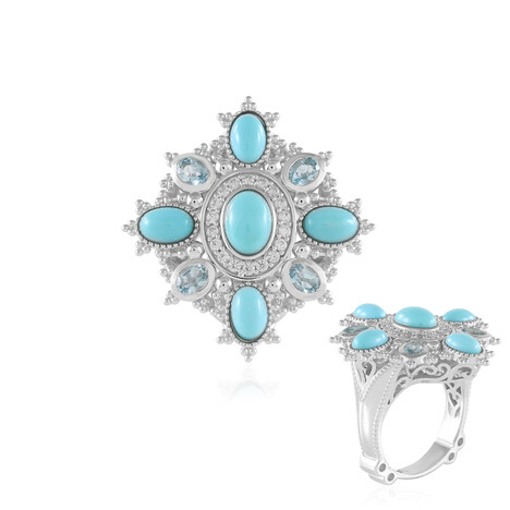Sleeping Beauty-Türkis-Silberring (Dallas Prince Designs)