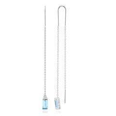 Sky Blue Topaz Silver Earrings