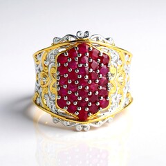 Anello in argento con Rubino della Birmania (Gems en Vogue)