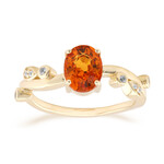 9K Ban Ka Cha Orange Sapphire Gold Ring