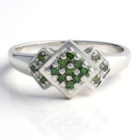 Anello placcato in platino con Diamante Fancy