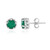 Pendientes en plata con Ónix verde