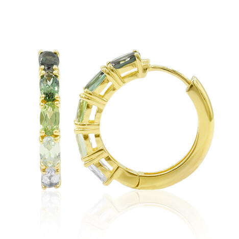 Pendientes en plata con Turmalina verde