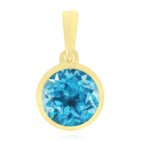 Schweizblauer Topas-Goldanhänger