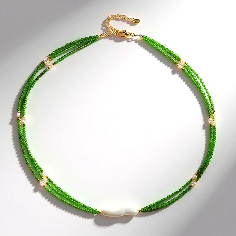 Collana in argento con Perla d'Acqua Dolce Bianca (Riya)