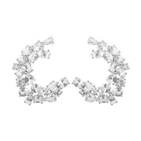 Zilveren oorbellen met danburietkristallen