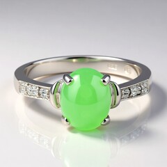 Anello in argento con Crisoprasio Imperiale