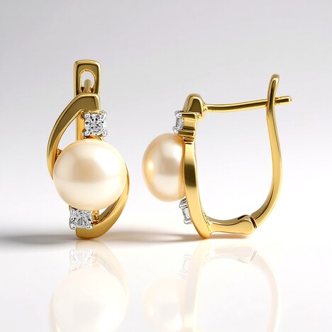 Orecchini in argento con Perla d'Acqua Dolce Bianca (TPC)
