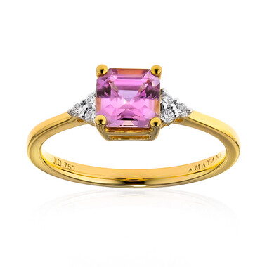 Pinkfarbener Diaspor-Goldring (AMAYANI)