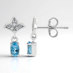 Orecchini in argento con Acquamarina Santa Maria