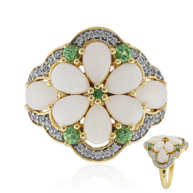 Weißer Opal-Silberring
