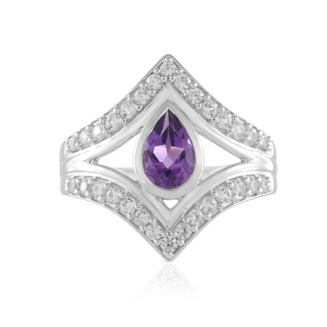 Anello in argento con Ametista Siberiana (de Melo)