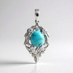 Ciondolo in argento con Turchese Kingman Mohave Blu