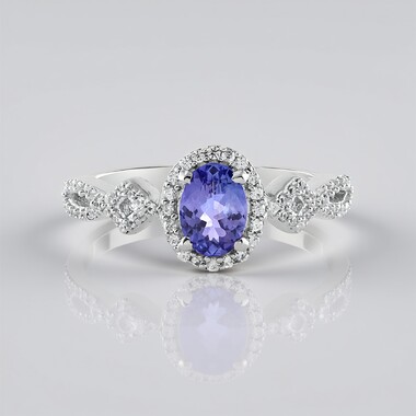 Anillo en plata con Tanzanita