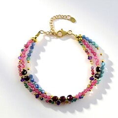 Bracciale in argento con Granato Mozambico (Riya)