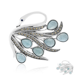 Broche en plata con Aguamarina de Brasil (Annette classic)