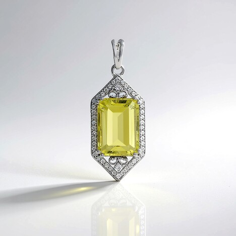 Ciondolo in argento con Quarzo Limone