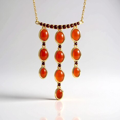 Collier en argent et Cornaline (KM by Juwelo)