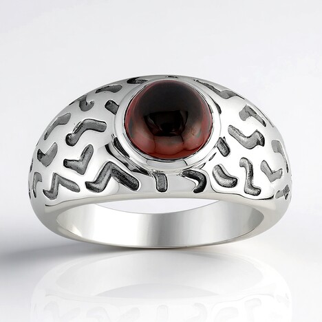 Bague en argent et Grenat du Mozambique (Remy Rotenier)